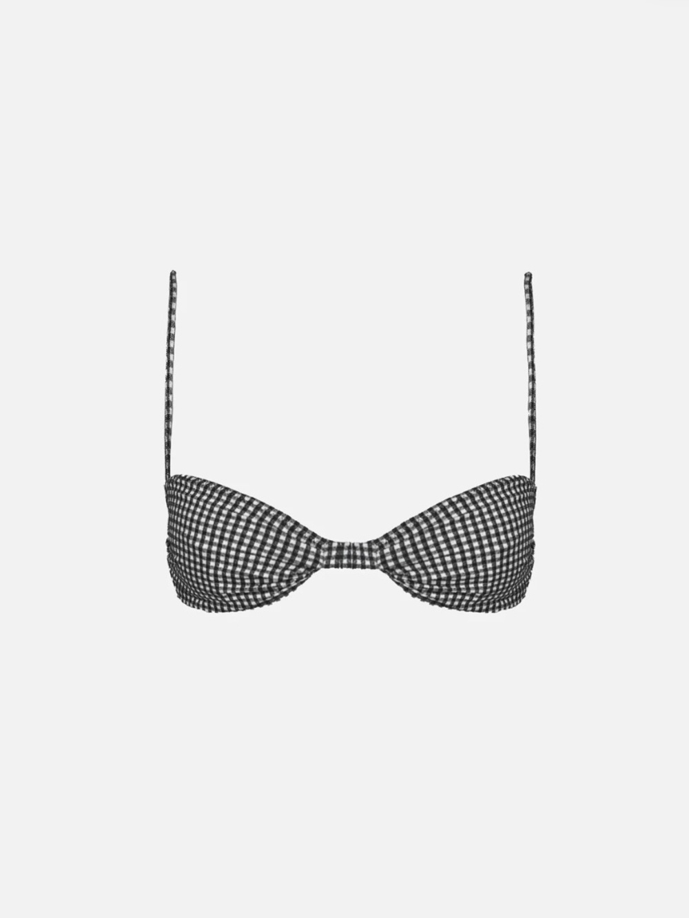 Yellow The Label Logan Swimsuit Top — Checkered